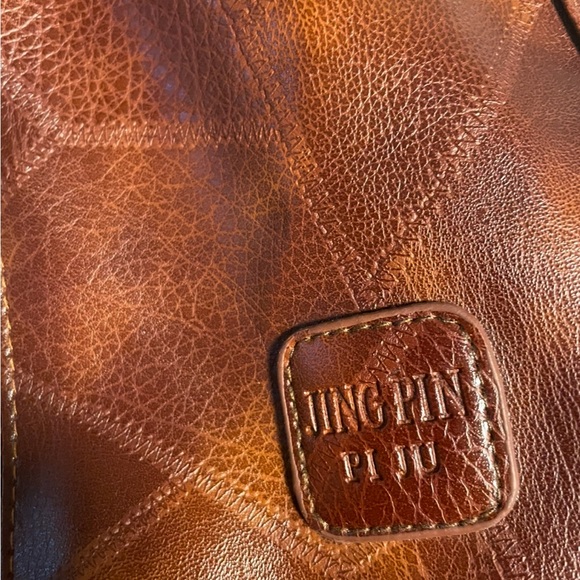 Brown Slouchy Hobo Bag Faux Leather Minimalist Shoulder Bag Soft Vegan Leather - Picture 2 of 8